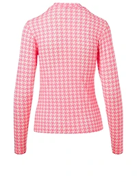Stretch Top Houndstooth Print