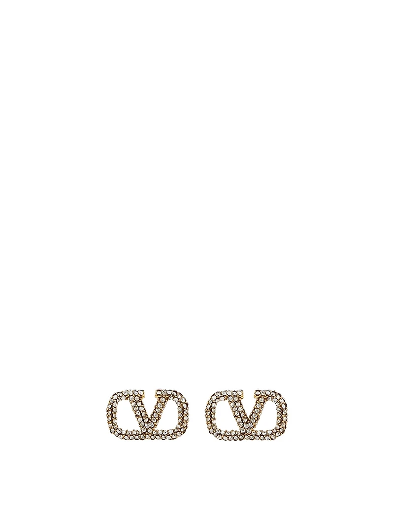 VLOGO Stud Earrings With Crystals