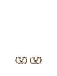 VLOGO Stud Earrings With Crystals