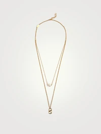 VLOGO Layered Necklace With Faux Pearl