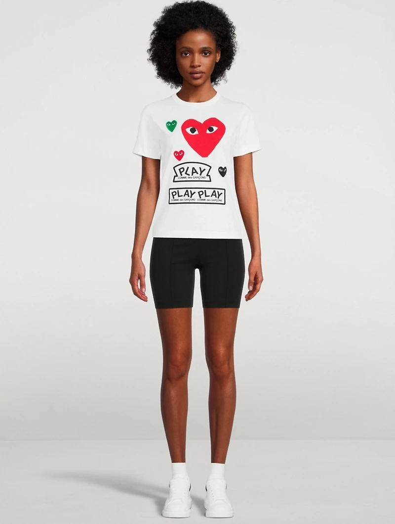 Cotton Heart T-Shirt With Logo Graphics