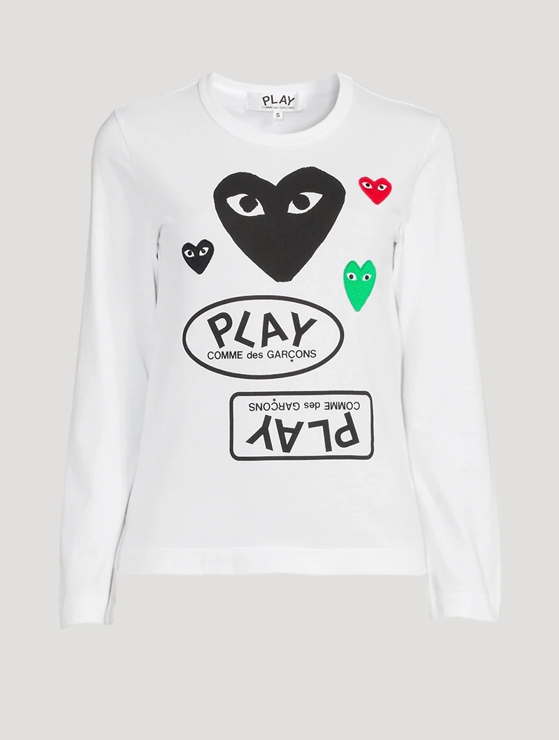 Cotton Heart Long-Sleeve T-Shirt With Logo Graphics