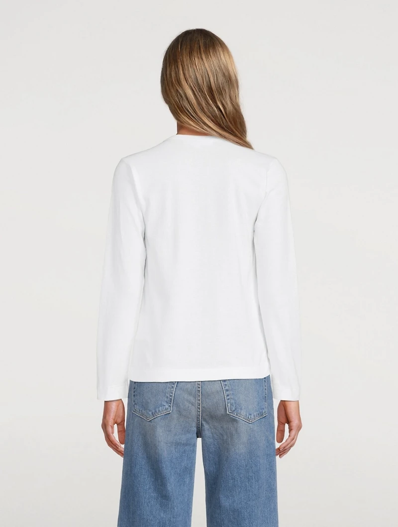 Cotton Heart Long-Sleeve T-Shirt With Logo Graphics