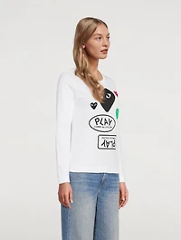 Cotton Heart Long-Sleeve T-Shirt With Logo Graphics