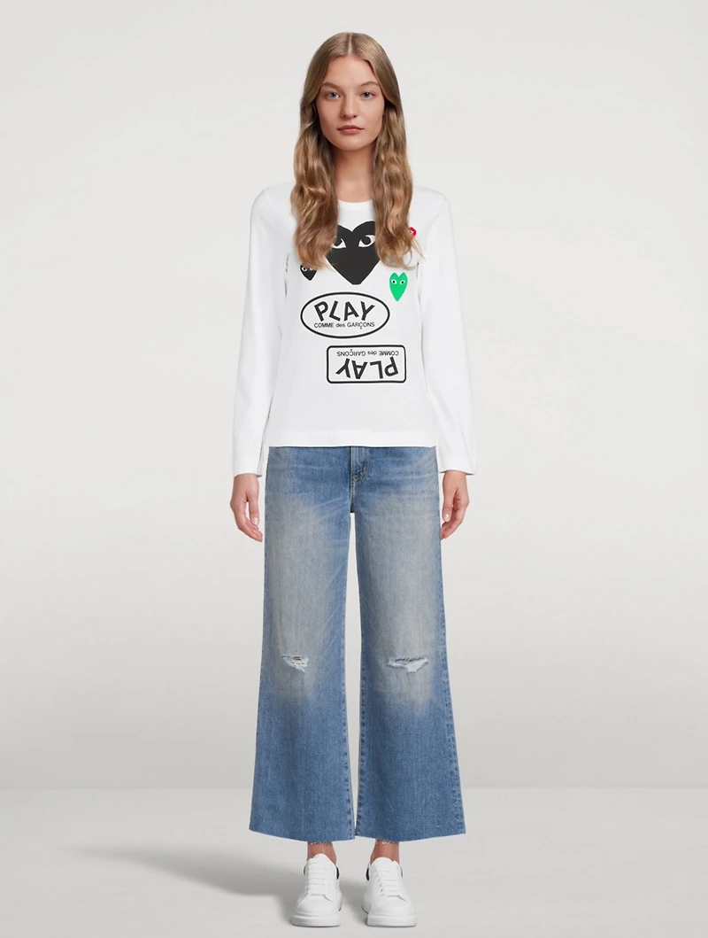 Cotton Heart Long-Sleeve T-Shirt With Logo Graphics