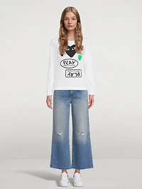Cotton Heart Long-Sleeve T-Shirt With Logo Graphics