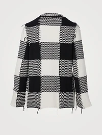 Cotton Sweater With Macro Vichy Motif