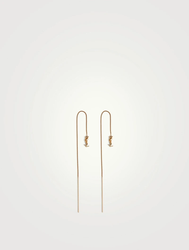 Opyum YSL Monogram Threader Earrings