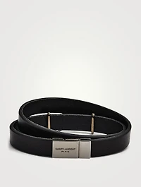 YSL Monogram Leather Double Wrap Bracelet