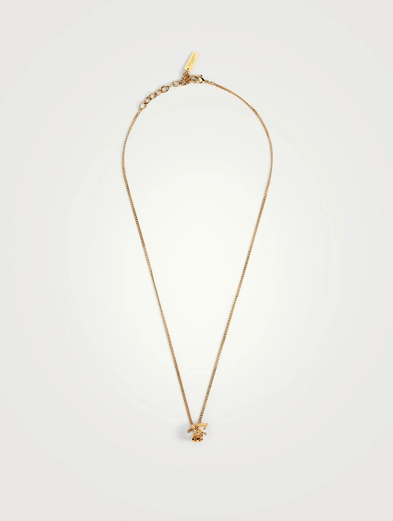 YSL Monogram Twist Pendant Necklace