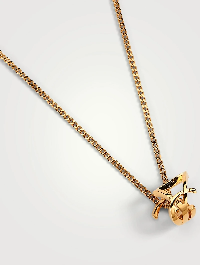 YSL Monogram Twist Pendant Necklace