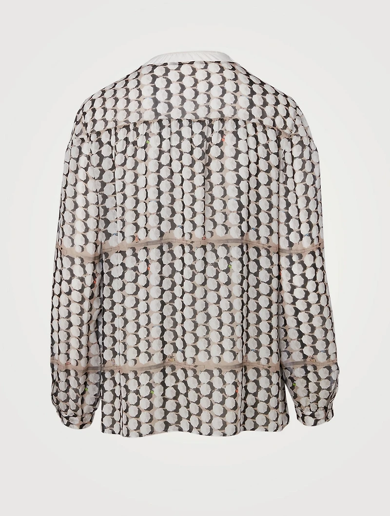 Crewneck Blouse Parasol Print