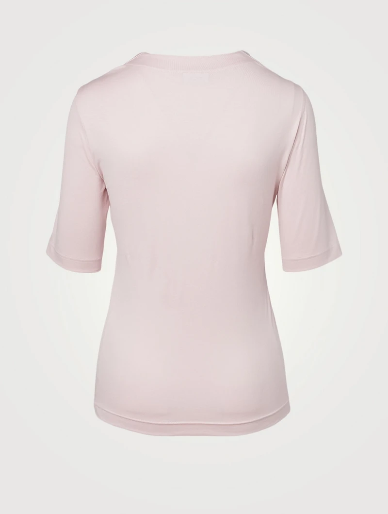 Cotton T-Shirt With Elbow-Sleeves