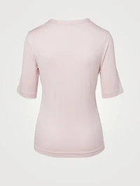 Cotton T-Shirt With Elbow-Sleeves