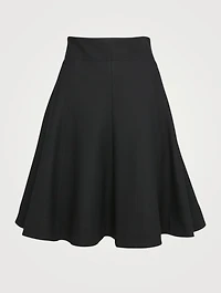 Cotton Piqué Flared Skirt