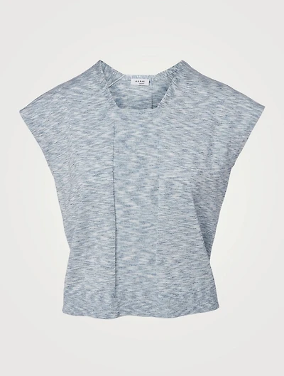 Melange Cap-Sleeve Knit Top
