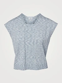 Melange Cap-Sleeve Knit Top