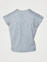 Melange Cap-Sleeve Knit Top
