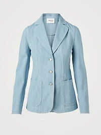 Cotton Stretch Denim Blazer