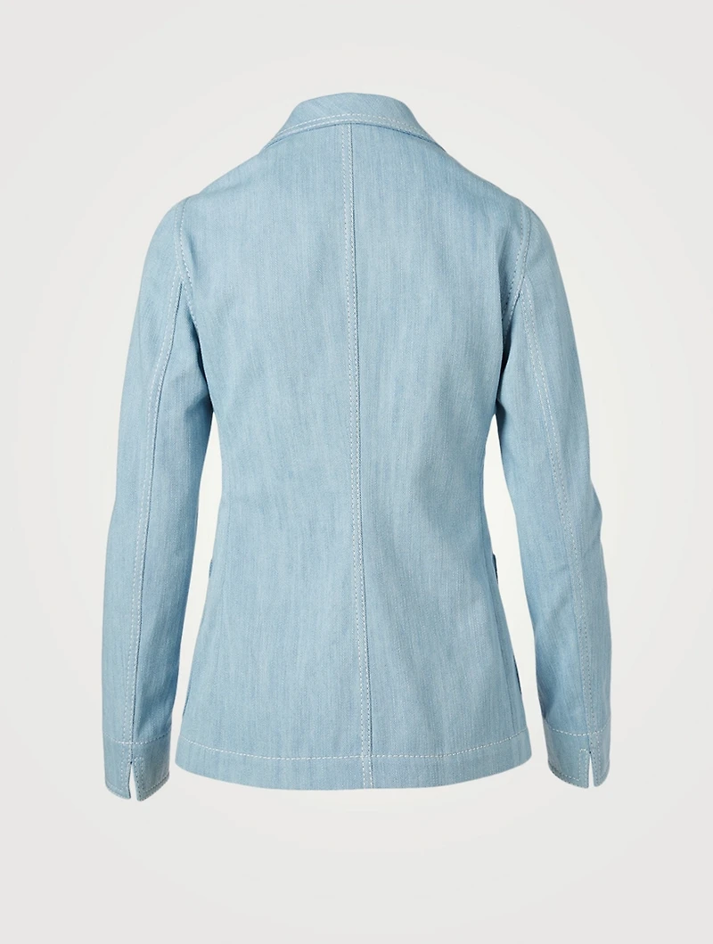Cotton Stretch Denim Blazer