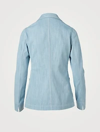 Cotton Stretch Denim Blazer
