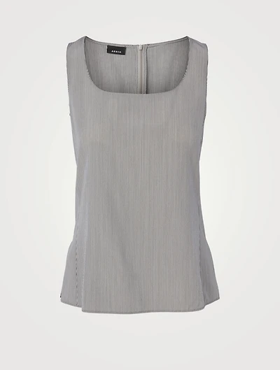 Silk Crêpe Top Striped Print