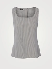 Silk Crêpe Top Striped Print