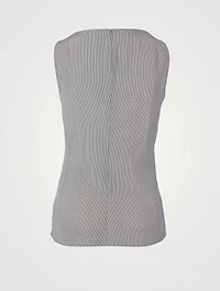 Silk Crêpe Top Striped Print