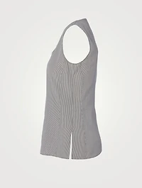 Silk Crêpe Top Striped Print