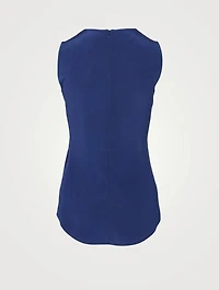 Silk Crêpe Sleeveless Printed Blouse