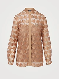 Embroidered Semi-Sheer Blouse