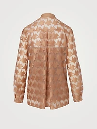 Embroidered Semi-Sheer Blouse