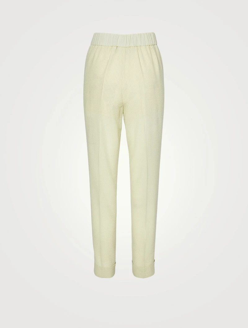 Wool And Silk Seersucker Pants