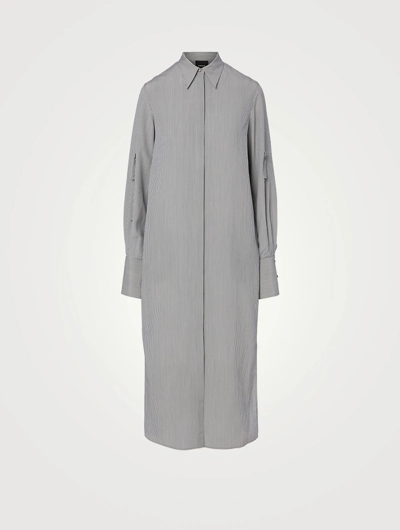 Silk Crêpe Midi Shirt Dress