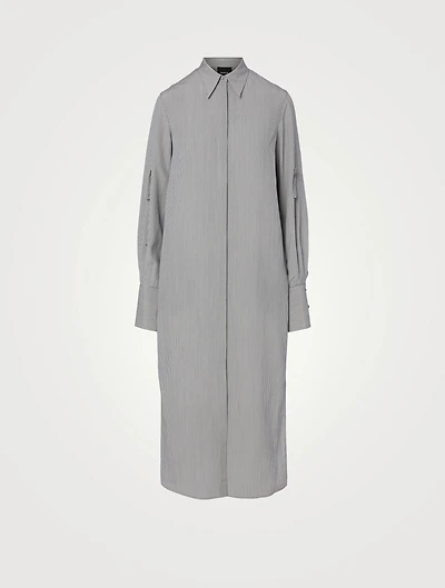 Silk Crêpe Midi Shirt Dress