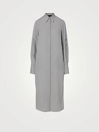 Silk Crêpe Midi Shirt Dress