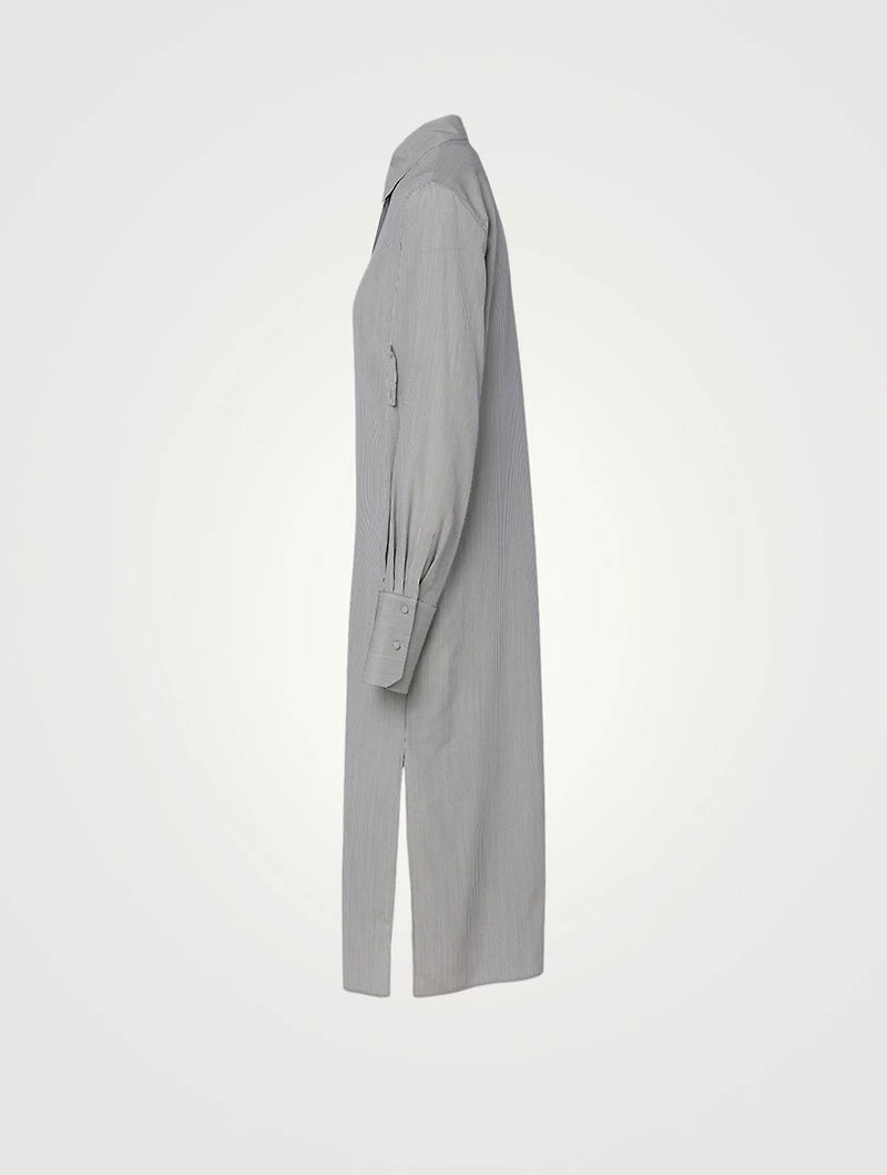 Silk Crêpe Midi Shirt Dress