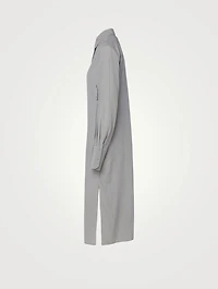 Silk Crêpe Midi Shirt Dress