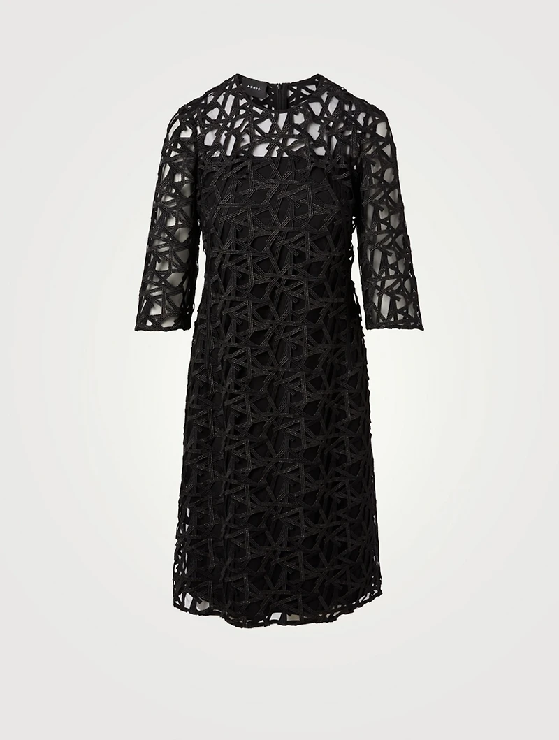 Lurex Embroidered Midi Dress