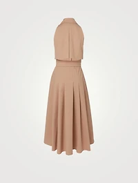 Cotton Poplin Midi Shirt Dress With Belt