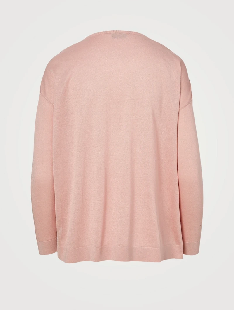 Silk Crêpe Sweater Ohayo Print