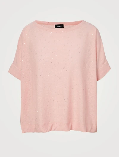 Oversized Linen Cotton Sequin Sweater