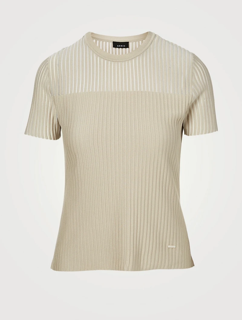 Silk Stretch Short-Sleeve Top