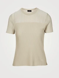 Silk Stretch Short-Sleeve Top