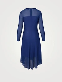 Silk Stretch Knit Midi Dress