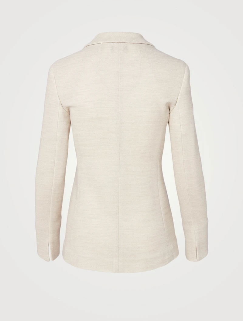 Wool And Cotton Piqué Blazer