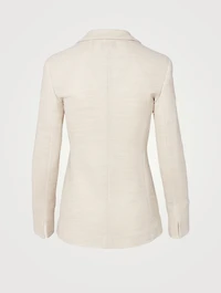 Wool And Cotton Piqué Blazer