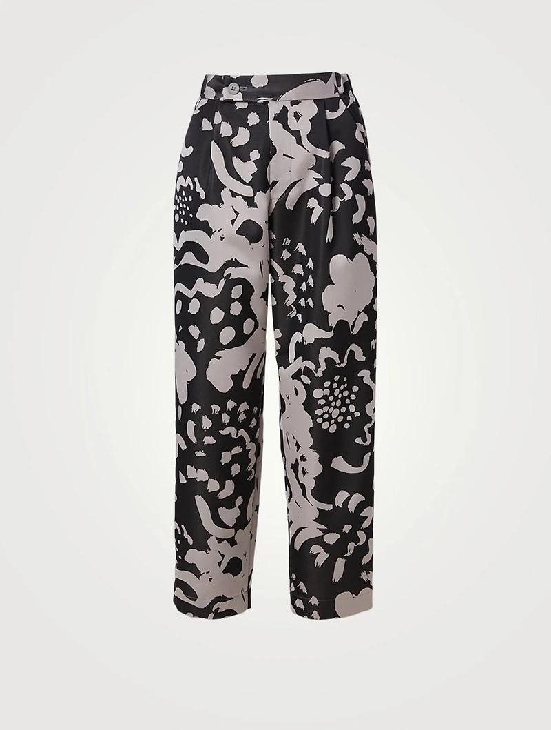 Slim-Fit Pants Glossy Mist Print