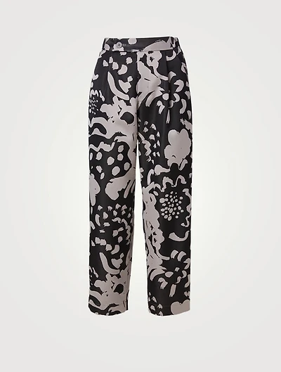 Slim-Fit Pants Glossy Mist Print