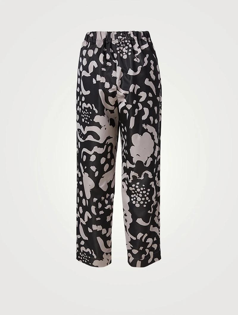 Slim-Fit Pants Glossy Mist Print